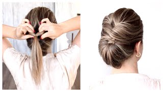 Easy Updo for Short to Medium Hair [upl. by Ahsatsan16]