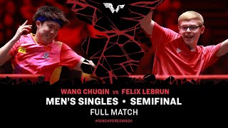 FULL MATCH  WANG Chuqin vs Felix LEBRUN  MS SF  SingaporeSmash 2024 [upl. by Strenta162]