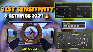 NEW😱BEST SENSITIVITY amp SETTINGS 2024🔥 4 Finger Claw Gyroscope  PUBG MOBILE [upl. by Lorianna]