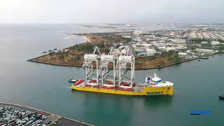 BigLift Baffins arrival in Honolulu carrying 3 STS cranes [upl. by Akenal724]