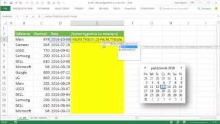 excel643  Jak wyznaczyć numer tygodnia w miesiącu [upl. by Murdocca]