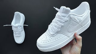 HOW TO LACE NIKE COURT VISION LOW LOOSELY COOL WAY [upl. by Ettenay]