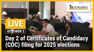 Day 2 of Certificates of Candidacy COC filing for 2025 elections [upl. by Imerej533]