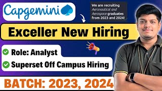 Capgemini Exceller Off Campus Drive 2024 2023 Announced  Official New Hiring  Salary 4 LPA [upl. by Nnairahs634]