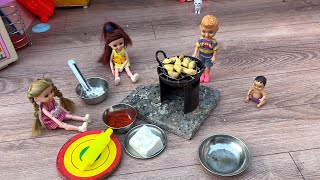 Lilly milly ki kahani part 41 lilly milly ne bnaya momos barbie doll cartoon the barbie task [upl. by Trillby]