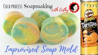 Cold process soap making using improvised soap mold tutorial how to use pringles can 093 [upl. by Otis155]