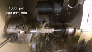 CNC lathe using linuxcnc making a keyway with live tooling [upl. by Rodmann]