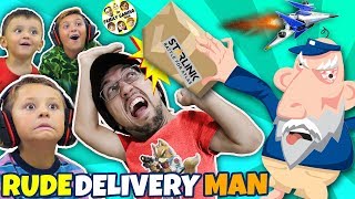 GRUMPY OLD MAILMAN gives FGTEEV Boys SPACESHIPS 🚀 New Game comes to Life [upl. by Yttocs]