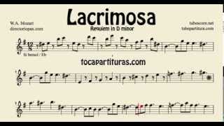 Lacrimosa Partitura de Saxo Tenor Clarinete y Soprano Sax en Si bemol Requiem en D partituras [upl. by Terti667]