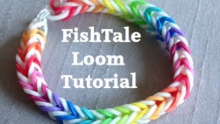 EASY FISHTAIL Loom Bracelet Tutorial Rainbow Loom l JasmineStarler [upl. by Alaehcim]