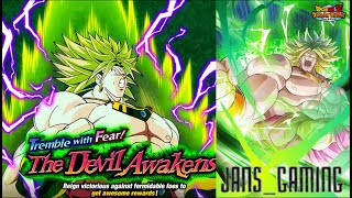 EZA BROLY WIPES PLANETARY DESTRUCTION vs TREMBLE WITH FEAR THE DEVIL AWAKENS DBZ Dokkan Battle [upl. by Thedric]