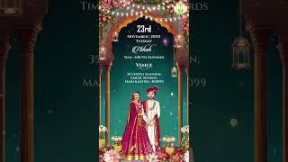 4 Muslim Marriage Wedding Card  Nikah Ceremony Invitation Video 💫 🎉 wiv nikah trending viral [upl. by Helprin]