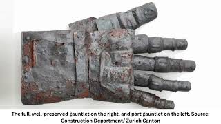 Swiss archaeologists unearth 14thcentury gauntlet in Kyburg Castle [upl. by Dlonyar]