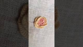 Brazilian Embroidery Rose Bullion stitch  Caston stitch  How to embroider a rose [upl. by Ahcire]