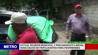 ACTUAL REGIDOR MUNICIPAL Y PRECANDIDATO LIBERAL DONA SACOS DE FERTILIZANTES PARA PESPIRENSES [upl. by Kresic]