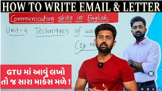 HOW TO WRITE EMAIL AND LETTER IN COMMUNICATION SKILLS IN ENGLISH  GTU DIPLOMA ENGINEERING SEM 1 [upl. by Alimaj353]