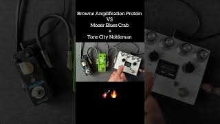 Browne Amplification Protein vs Mooer Blues Crab  Tone City Nobleman overdrivepedal guitarpedals [upl. by Eilssel294]