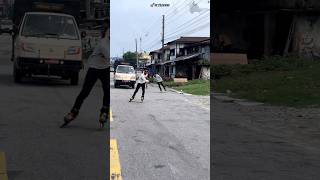 Inline skating stunts🔥😱inlineskatingskating youtubeshorts shortsgirlreaction viralvideo [upl. by Bathilda]