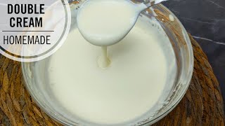 Rich and Creamy Homemade Double Cream Easy 2Ingredient Recipe in Minutes [upl. by Lrigybab384]