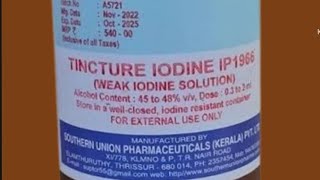 Tincture iodine chemical composition and uses in telugu [upl. by Maryanna]