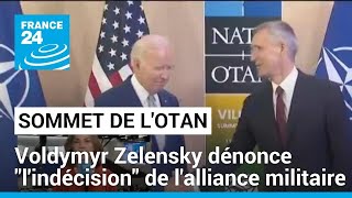 Sommet de lOtan  Voldymyr Zelensky dénonce quotlindécisionquot de lalliance militaire • FRANCE 24 [upl. by Nanahs]