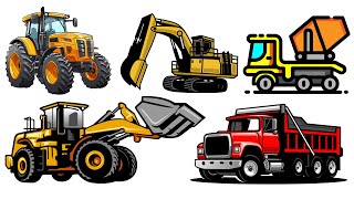 Fun Big Trucks for Kids 🚜🚧  Learn amp Play [upl. by Anaujait]