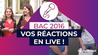 Résultats Bac 2016  vos réactions en live [upl. by Arremat]