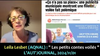 Leila Lesbet au sujet de la publicité municipale montrant une fillette voilée qui a fait polémique [upl. by Bevin]