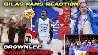 GILAS FANS REACTIONS  GILAS Comeback vs CHINA  Brownlee GAMEWINNER  ASIANGAMES 2023 [upl. by Oluap331]