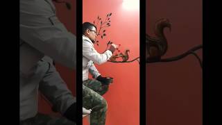 Wall painting for tree design 🖌️Easy wall painting for tree 🌴painting art artwork design [upl. by Rehoptsirhc357]