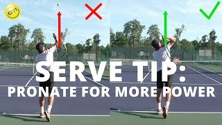 Tennis Serve Tip How To Pronate For More Power [upl. by Lerraf980]