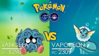 Pokémon GO Gym Battle ☢ SOLAR Tangela vs Vaporeon with HYDRO PUMP [upl. by Ashman732]