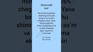 Qiziqarli matematik test [upl. by God]