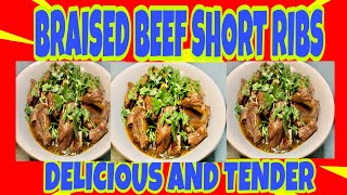 HOW TO COOK BEEF RIBS  DELICIOUS AND TENDER BRAISED BEEF SHORT RIBS  MY OWN VERSIONFiliFusions [upl. by Neenej]