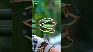 Bamboo Slingshot with Double arrows slingshot diy bamboo [upl. by Adnamal]