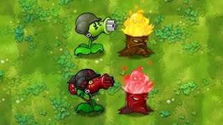 Gatling PeaTorchwood Squash vs Red Gatling PeaRed Torchwood Squash  PvZ Fusion Gameplay [upl. by Mack]