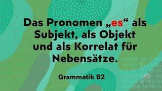 Das Pronomen quotesquot im Einleitungssatz für Nebensätze [upl. by Ilse]