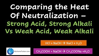 Comparing the Heat of Neutralisation  Strong Acid amp Strong Alkali Vs Weak Acid amp Weak Alkali [upl. by Kred]