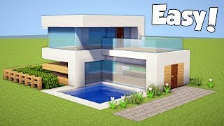 Minecraft How to Build a Small amp Easy Modern House  Tutorial 20 [upl. by Adlitam]