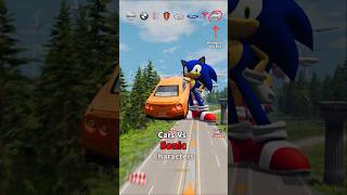 Cars vs Sonic Characters 😂❌ BeamNGDrive shorts beamngdrive [upl. by Alamap663]