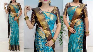 SAREE PEHANANE KA ASAN TARIKA JISASE PERFECTLY BALANCED DRAPE AAYESARAA WEARINGSAREE PORAR [upl. by Kcirdnekal]