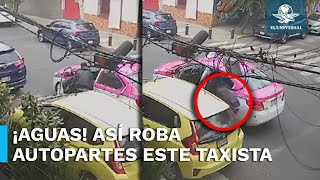 Taxista no carga pasaje pero sí con las autopartes que se roba [upl. by Cacka]