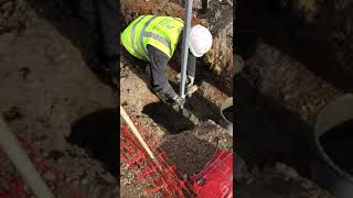 Helical Pulldown Micropile installation with grout [upl. by Dupuis]