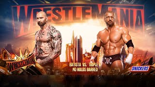 Batista vs Triple H  No Holds Barred Match  WrestleMania 35 Main Event  WWE 2K24 [upl. by Wyn]