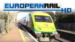 Iarnród Éireann Irish Rail 201 loco 223  Mark 4 set 4006 pass Gormanston Station on a gauging trial [upl. by Adnilem]