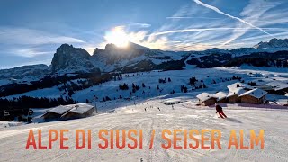 ⛷️ Alpe di Siusi  Seiser Alm Val Gardena 012024 4K [upl. by Llewellyn800]