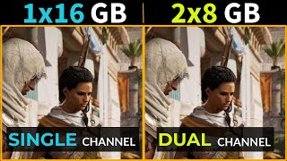 ✔️Single 16 GB vs Dual 2x8 GB RAM in 2023  ✔️Single vs Dual Channel 1440p and 4K Tests [upl. by Neelahs]