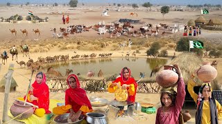 MORNING ROUTINE WOMEN CHOLISTAN DESERT LEHNDA PUNJAB  TRADITIONAL FOOD BY DESERT LIFE CULTURE 2024 [upl. by Robinette394]