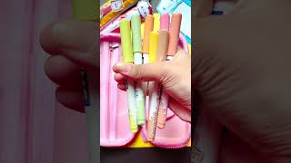 Filling my unicorn pencil case with colourful stationery asmr shorts viral stationery pencilbox [upl. by Ebbarta]