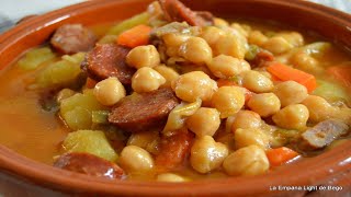 Garbanzos guisados en Conserva con Trucos Receta Facil para aprovechar ingredientes [upl. by Laertnom401]